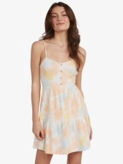 Roxy Beach Hangs Tie Dye Strappy Dress -Roxy Shop arjkd03242 roxyw wbkw frt1