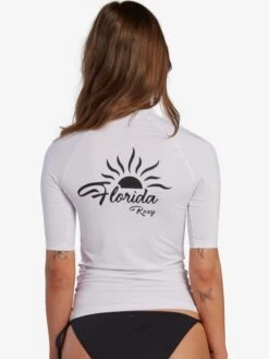 Roxy Florida Whole Hearted Short Sleeve UPF 50 Rashguard -Roxy Shop arjwr03140 floridawholeheartedssw wbb0 bck1