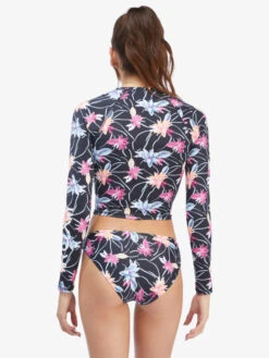 Roxy Active Cropped Long Sleeve UPF 50 Rashguard -Roxy Shop arjwr03170 roxyw kvj6 bck1