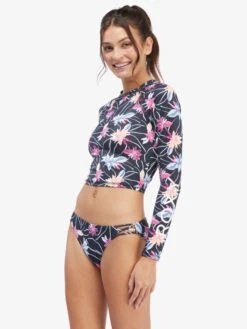 Roxy Active Cropped Long Sleeve UPF 50 Rashguard -Roxy Shop arjwr03170 roxyw kvj6 sd1