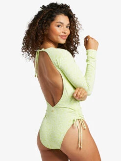 Roxy Sunrise Tides UPF 50 Rashguard Long Sleeve Swimsuit -Roxy Shop arjwr03202 roxyw geb8 bck1