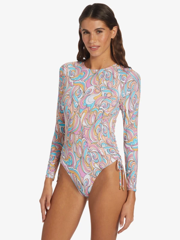 Roxy Warm Sand Onesie Active Cropped UPF 50 Long Sleeve Rashguard 1 Roxy Warm Sand Onesie Active Cropped UPF 50 Long Sleeve Rashguard