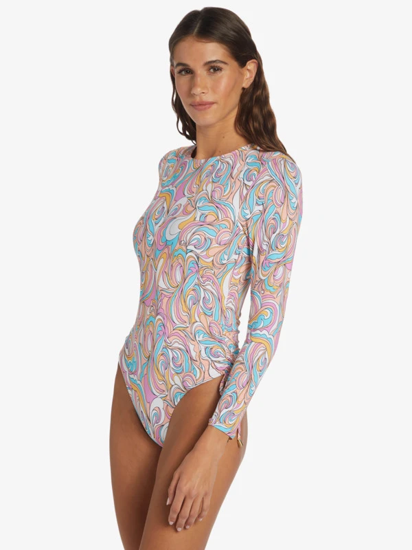 Roxy Warm Sand Onesie Active Cropped UPF 50 Long Sleeve Rashguard 2 Roxy Warm Sand Onesie Active Cropped UPF 50 Long Sleeve Rashguard - Image 2