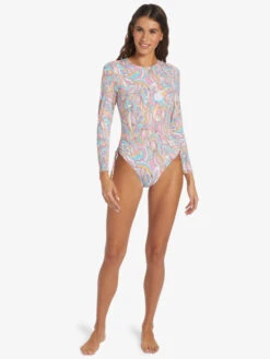 Roxy Warm Sand Onesie Active Cropped UPF 50 Long Sleeve Rashguard 12 Roxy Warm Sand Onesie Active Cropped UPF 50 Long Sleeve Rashguard -Roxy Shop arjwr03205 roxyw mdr6 frt9