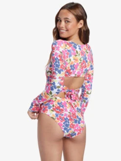 Roxy Bloomin Babe Long Sleeve One-Piece Swimsuit -Roxy Shop arjwr03216 roxyw mjy5 bck1