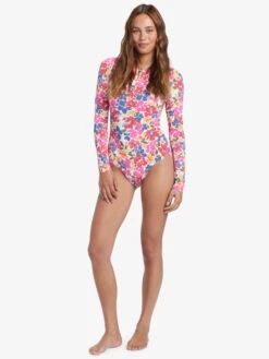 Roxy Bloomin Babe Long Sleeve One-Piece Swimsuit -Roxy Shop arjwr03216 roxyw mjy5 frt9