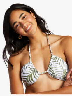 Roxy Beach Classics Fashion Triangle Bikini Top -Roxy Shop arjx303598 roxyw gng9 frt3