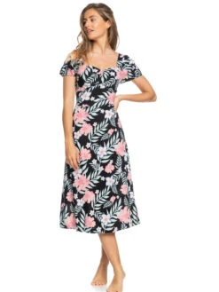 Roxy Canyon Moon Short Sleeve Midi Dress