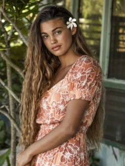 Roxy Palmy Breeze Printed Short Sleeve Midi Dress 10 Roxy Palmy Breeze Printed Short Sleeve Midi Dress -Roxy Shop erjwd03679 roxyl mfq6 bck2