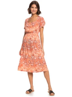 Roxy Palmy Breeze Printed Short Sleeve Midi Dress 14 Roxy Palmy Breeze Printed Short Sleeve Midi Dress -Roxy Shop erjwd03679 roxyw mfq6 frt9