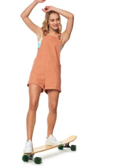 Roxy Silver Sky Again Dungaree Shorts 11 Roxy Silver Sky Again Dungaree Shorts -Roxy Shop erjwd03706 roxym ckl0 frt1