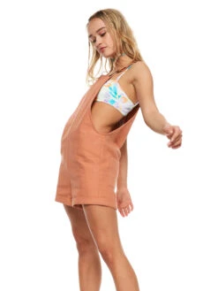 Roxy Silver Sky Again Dungaree Shorts 12 Roxy Silver Sky Again Dungaree Shorts -Roxy Shop erjwd03706 roxym ckl0 frt2