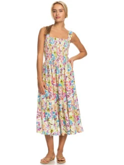 Roxy Honeymoon Avenue Printed Midi Dress