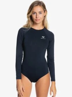Roxy Essentials Long Sleeve One-Piece Swimsuit 11 Roxy Essentials Long Sleeve One-Piece Swimsuit -Roxy Shop erjwr03432 essentialsonesiebackzipw kvj0 frt1