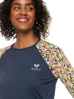 Roxy Printed UPF 50 Long Sleeve Front Zip Rashguard -Roxy Shop erjwr03648 roxyw bsp7 frt3