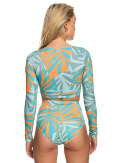 Roxy Pro Nose Ride Long Sleeve Cropped Rashguard -Roxy Shop erjwr03666 roxyw bhb6 bck1