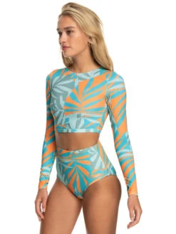 Roxy Pro Nose Ride Long Sleeve Cropped Rashguard -Roxy Shop erjwr03666 roxyw bhb6 frt2