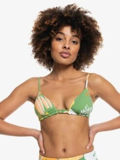 Roxy Wildflowers Reversible Tiki Triangle Bikini Top -Roxy Shop erjx304423 roxyw gln7 frt1
