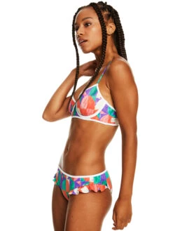 Stella Jean X Roxy Mid-Waist Bikini Bottoms -Roxy Shop erjx404470 roxym gnv6 frt2