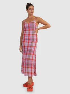 Roxy Tartan Times Slip Shirt Dress