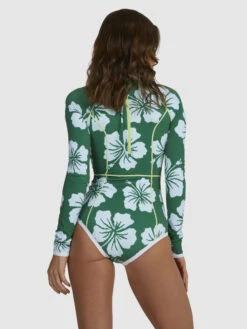 Roxy Digi High Long Sleeve One-Piece Swimsuit -Roxy Shop urjwr03201 roxyw gsj8 bck1