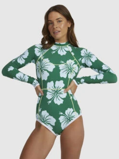 Roxy Digi High Long Sleeve One-Piece Swimsuit -Roxy Shop urjwr03201 roxyw gsj8 frt1